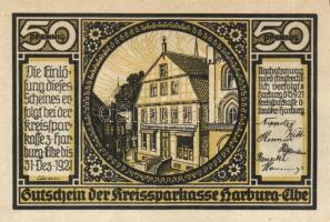 Német Birodalom/Weimari Köztársaság/ Harburg 1921. 50Pf(4x)4klf, teljes sor T:I