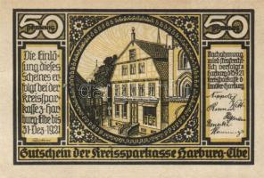 Német Birodalom/Weimari Köztársaság/ Harburg 1921. 50Pf(4x)4klf, teljes sor T:I