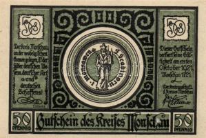 Német Birodalom/Weimari Köztársaság/ Monschau 1921. 50Pf(3x)3klf, teljes sor T:I