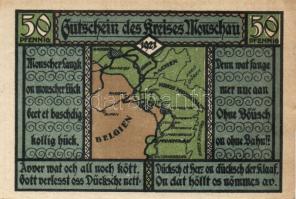 Német Birodalom/Weimari Köztársaság/ Monschau 1921. 50Pf(3x)3klf, teljes sor T:I