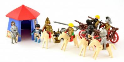 Műanyag Playmobil katonák, sátor, szekér és lovak