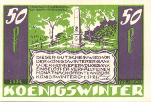 Német Birodalom/Weimari Köztársaság/ Königswinter 1921. 50Pf(7x) 7klf, teljes sor T:I