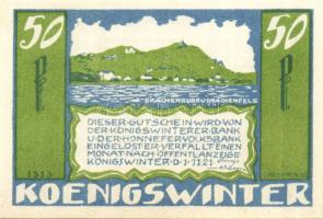 Német Birodalom/Weimari Köztársaság/ Königswinter 1921. 50Pf(7x) 7klf, teljes sor T:I