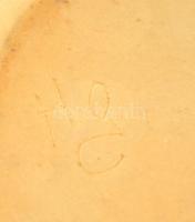 Kínai jelzett padlóváza, kézzel festett, kopás nyomokkal, m: 46 cm