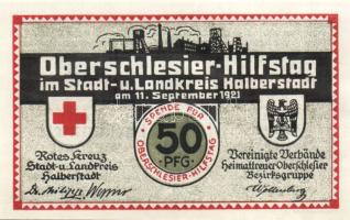 Német Birodalom/Weimari Köztársaság/ Halberstadt 1921. 50Pf + 75Pf + 1M  3klf db, teljes sor T:I