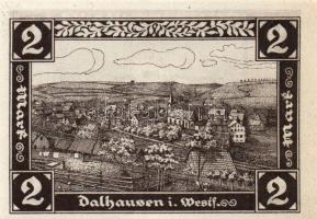 Német Birodalom/Weimari Köztársaság/ Dalhausen 1922. 50Pf + 1M + 2M  3klf db, teljes sor T:I