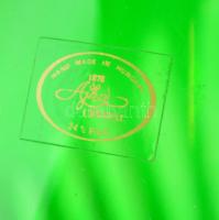 Ajka ólomkristály váza, két rétegű, metszett, jelzett, apró csorbával, m: 24,5 cm