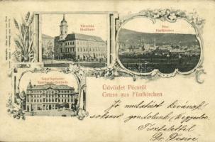 1899 Pécs, Fünfkirchen; városház, takarékpénztár. Art Nouveau, floral