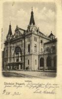 1902 Pécs, Fünfkirchen; indóház, vasútállomás. Günsberger Lajos kiadása (EK)