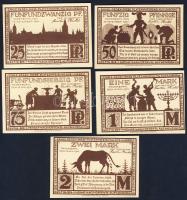 Német Birodalom/Weimari Köztársaság/ Paderborn 1921. 25Pf + 50Pf + 75Pf + 1M + 2M 5klf db, teljes sor T:I