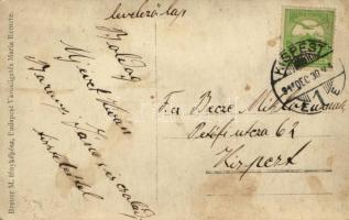 ~1913 Budapest XIX. Kispest, Körfutó menetdíj 10, lovaskocsi. Baranyi János levele. photo (EB)