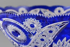 Csiszolt ólomkristály amfora váza, két rétegű, hibátlan, jelzés nélkül, m: 30,5 cm, d:30 cm