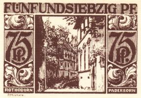 Német Birodalom/Weimari Köztársaság/ Paderborn 1921. 25Pf + 50Pf + 75Pf + 1M + 2M 5klf db, teljes so...