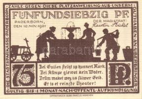 Német Birodalom/Weimari Köztársaság/ Paderborn 1921. 25Pf + 50Pf + 75Pf + 1M + 2M 5klf db, teljes so...