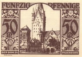 Német Birodalom/Weimari Köztársaság/ Paderborn 1921. 25Pf + 50Pf + 75Pf + 1M + 2M 5klf db, teljes so...