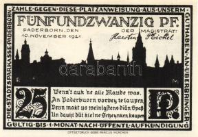 Német Birodalom/Weimari Köztársaság/ Paderborn 1921. 25Pf + 50Pf + 75Pf + 1M + 2M 5klf db, teljes sor T:I