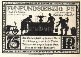 Német Birodalom/Weimari Köztársaság/ Paderborn 1921. 25Pf + 50Pf + 75Pf + 1M + 2M 5klf db, teljes so...