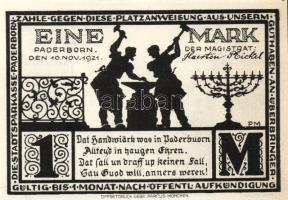 Német Birodalom/Weimari Köztársaság/ Paderborn 1921. 25Pf + 50Pf + 75Pf + 1M + 2M 5klf db, teljes so...