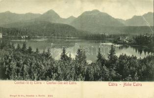 1901 Tátra, Magas Tátra, Vysoké Tatry; Csorbai-tó és Tátra / Csorba-See mit Tátra / Strbské pleso / lake, High Tatras (EB)