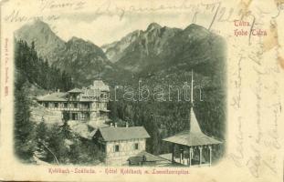 1899 Tátra, Magas Tátra, Vysoké Tatry; Kohlbach szálloda, Lomnici-csúcs / Hotel Kohlbach m. Lomnitzerspitze / hotel, Lomnicky stít (mountain peak) (fl)