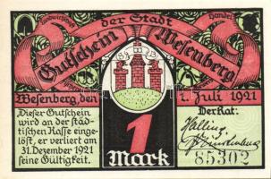 Német Birodalom/Weimari Köztársaság/ Wasenberg 1921. 50Pf + 75Pf + 1M 3klf db, teljes sor T:I