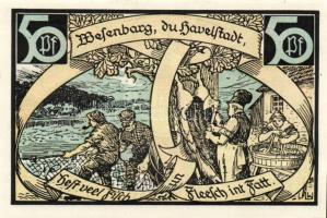 Német Birodalom/Weimari Köztársaság/ Wasenberg 1921. 50Pf + 75Pf + 1M 3klf db, teljes sor T:I