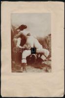 cca 1900 12 darabos pornó eredeti pornó fénykép sorozat albumban. 14x10 cm / Collection of 12 vintag...