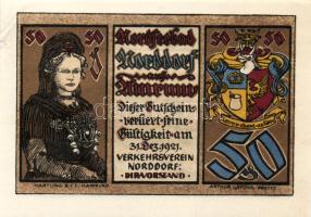 Német Birodalom/Weimari Köztársaság/ Norddorf 1921. 25Pf + 50Pf + 75Pf + 1M 4klf db, teljes sor T:I,I-