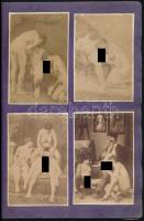 cca 1900 32 darabos eredeti pornó fénykép gyűjtemény albumban. 6x9 cm / Collection of 32 vintage porn photos