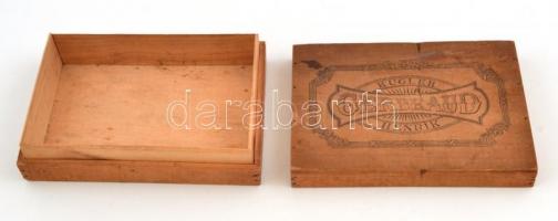 Kugler Henrik Gerbaud fa doboz, tollas ráírással, 19,5x13x5 cm