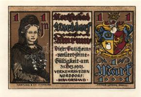 Német Birodalom/Weimari Köztársaság/ Norddorf 1921. 25Pf + 50Pf + 75Pf + 1M 4klf db, teljes sor T:I,...