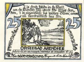 Német Birodalom/Weimari Köztársaság/ Arendsee 1922. 10Pf +  25Pf + 50Pf 3klf db, teljes sor T:I