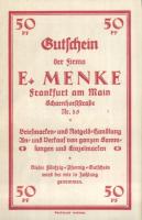 Német Birodalom/Weimari Köztársaság/ Frankfurt a.M./Firma E. Menke D.N. dekoratív privát szükségpénz...