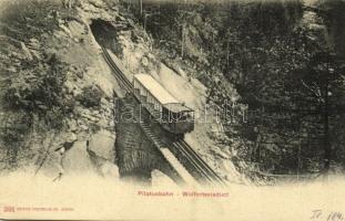 Pilatusbahn, Wolfortsviaduct / cogwheel railway viaduct, train (small tear)