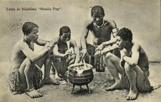 1926 Zulus at Mealtime, Mealie Pap, South African folklore