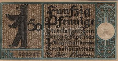 Német Birodalom/Weimari Köztársaság/ Berlin 1921. 50Pf(20x) 20klf db, teljes sor T:I