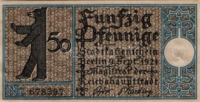 Német Birodalom/Weimari Köztársaság/ Berlin 1921. 50Pf(20x) 20klf db, teljes sor T:I