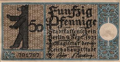 Német Birodalom/Weimari Köztársaság/ Berlin 1921. 50Pf(20x) 20klf db, teljes sor T:I