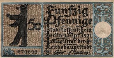 Német Birodalom/Weimari Köztársaság/ Berlin 1921. 50Pf(20x) 20klf db, teljes sor T:I