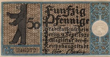 Német Birodalom/Weimari Köztársaság/ Berlin 1921. 50Pf(20x) 20klf db, teljes sor T:I