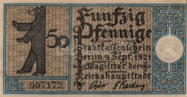 Német Birodalom/Weimari Köztársaság/ Berlin 1921. 50Pf(20x) 20klf db, teljes sor T:I