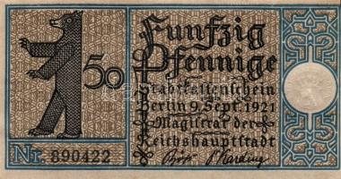 Német Birodalom/Weimari Köztársaság/ Berlin 1921. 50Pf(20x) 20klf db, teljes sor T:I