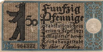 Német Birodalom/Weimari Köztársaság/ Berlin 1921. 50Pf(20x) 20klf db, teljes sor T:I