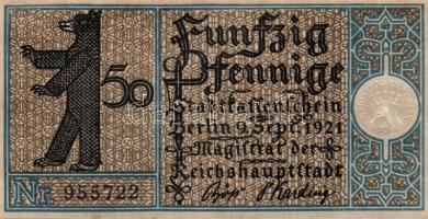 Német Birodalom/Weimari Köztársaság/ Berlin 1921. 50Pf(20x) 20klf db, teljes sor T:I