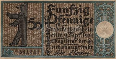 Német Birodalom/Weimari Köztársaság/ Berlin 1921. 50Pf(20x) 20klf db, teljes sor T:I