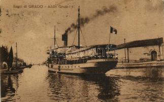 Grado, Bagni, Addio Grado! / beach, SS Trieste, steamship (EK)
