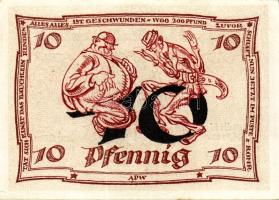 Német Birodalom/Weimari Köztársaság/ Arnstadt 1921. 10Pf(6x) 6klf db, teljes sor T:I