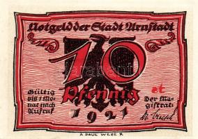 Német Birodalom/Weimari Köztársaság/ Arnstadt 1921. 10Pf(6x) 6klf db, teljes sor T:I