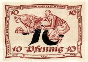 Német Birodalom/Weimari Köztársaság/ Arnstadt 1921. 10Pf(6x) 6klf db, teljes sor T:I