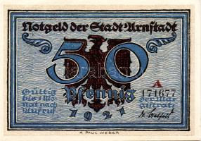 Német Birodalom/Weimari Köztársaság/ Arnstadt 1921. 50Pf(6x) 6klf db, teljes sor T:I